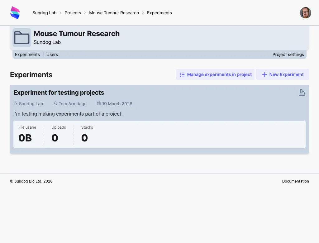 Experiments in a project