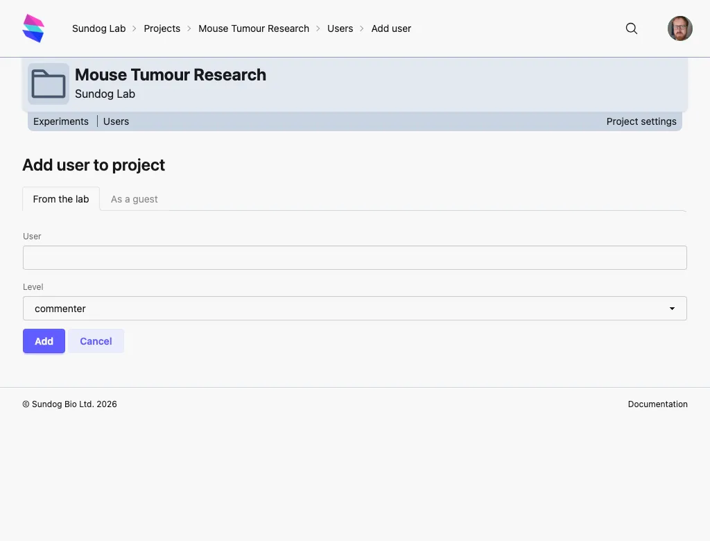 Add user form