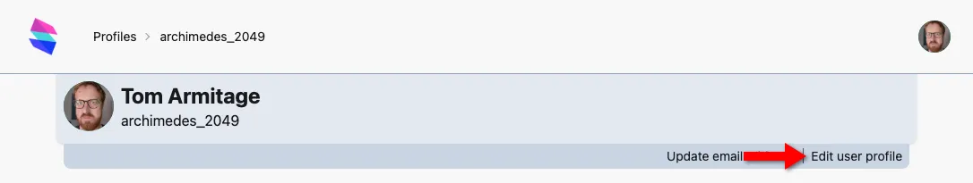 viewing the user profile submenu